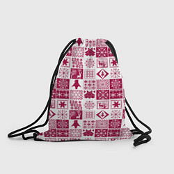 Рюкзак-мешок Новогодний рождественский узор, цвет: 3D-принт