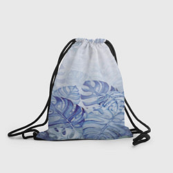 Рюкзак-мешок Синие листья, цвет: 3D-принт