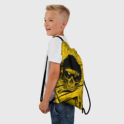 Рюкзак-мешок Череп Хипстер Гранж Брызги, цвет: 3D-принт — фото 2