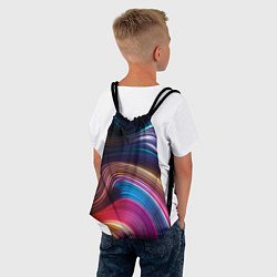 Рюкзак-мешок Цветные неоновые волны, цвет: 3D-принт — фото 2