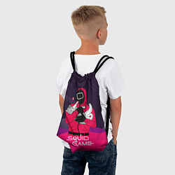 Рюкзак-мешок Игра в кальмара - с милым котиком, цвет: 3D-принт — фото 2