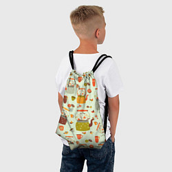 Рюкзак-мешок Осенние чаепитие, цвет: 3D-принт — фото 2