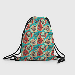 Рюкзак-мешок Прикольные Мопсы, цвет: 3D-принт