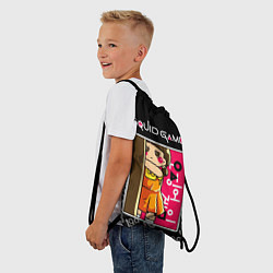 Рюкзак-мешок ИГРА В КАЛЬМАРА КУКЛА DOLL, цвет: 3D-принт — фото 2
