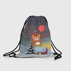 Рюкзак-мешок Прыгающий тигренок 2022, цвет: 3D-принт