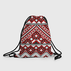 Рюкзак-мешок Русский узор, геометрическая вышивка, цвет: 3D-принт