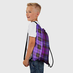 Рюкзак-мешок Purple Checkered, цвет: 3D-принт — фото 2