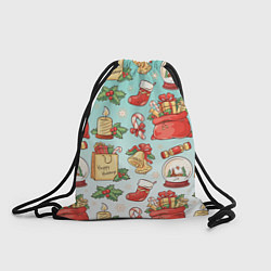 Рюкзак-мешок Рождественский узорный принт, цвет: 3D-принт