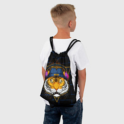 Рюкзак-мешок Тигр в наушниках SWAG, цвет: 3D-принт — фото 2