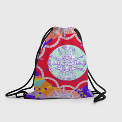 Рюкзак-мешок Яркий абстрактный зимний дизайн из снежинок, цвет: 3D-принт