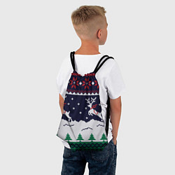 Рюкзак-мешок СВИТЕР С ОЛЕНЯМИ DEER SWEATER, цвет: 3D-принт — фото 2