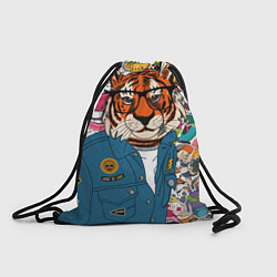 Рюкзак-мешок Стикербомбинг с тигром, цвет: 3D-принт