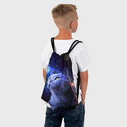 Рюкзак-мешок КОТ И ГОЛУБАЯ БАБОЧКА, цвет: 3D-принт — фото 2
