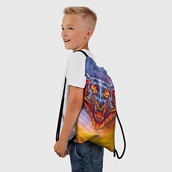 Рюкзак-мешок Тигр в водно-огненной стихии, цвет: 3D-принт — фото 2