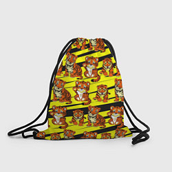Рюкзак-мешок Няшные Тигрята, цвет: 3D-принт