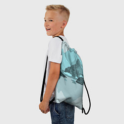 Рюкзак-мешок Голубой горный пейзаж с темно-серыми тенями, цвет: 3D-принт — фото 2