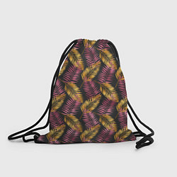 Рюкзак-мешок Тропические листья pink, цвет: 3D-принт