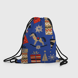 Рюкзак-мешок Новогодний узор, цвет: 3D-принт