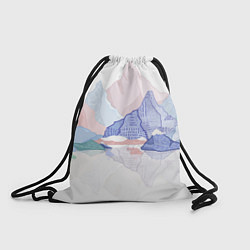 Рюкзак-мешок Разноцветные пастельные оттенки гор в отражении во, цвет: 3D-принт