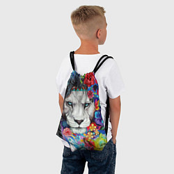 Рюкзак-мешок Лев - сильный взгляд, цвет: 3D-принт — фото 2