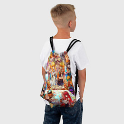 Рюкзак-мешок Застолье всех героев ГЕНШИН ИМПАКТА, цвет: 3D-принт — фото 2