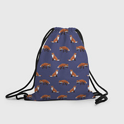 Рюкзак-мешок Акварельные лисы паттерн, цвет: 3D-принт