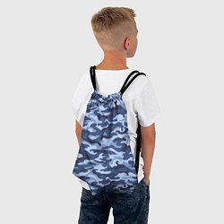 Рюкзак-мешок Синий Камуфляж Camouflage, цвет: 3D-принт — фото 2