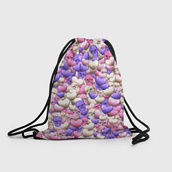 Рюкзак-мешок Сердечки-черепушки, цвет: 3D-принт