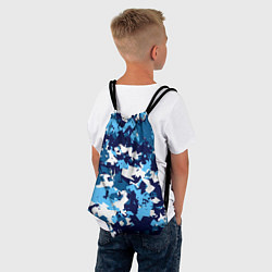 Рюкзак-мешок Сине-бело-голубой камуфляж, цвет: 3D-принт — фото 2