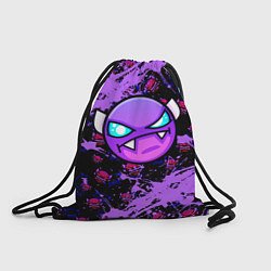 Рюкзак-мешок Геометри Дэш фиолетовый Geometry Dash, цвет: 3D-принт