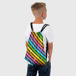 Рюкзак-мешок Радужные полосы микс, цвет: 3D-принт — фото 2