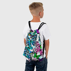 Рюкзак-мешок Рой цветных бабочек, цвет: 3D-принт — фото 2