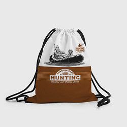 Рюкзак-мешок Охотник на уток в лодке с собакой, цвет: 3D-принт