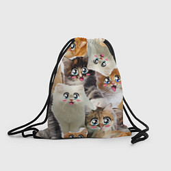 Рюкзак-мешок Много кошек с большими анимэ глазами, цвет: 3D-принт