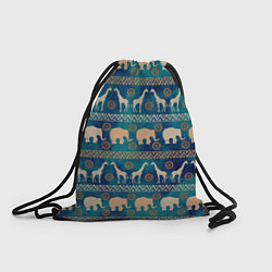 Рюкзак-мешок Жирафы и слоны, цвет: 3D-принт