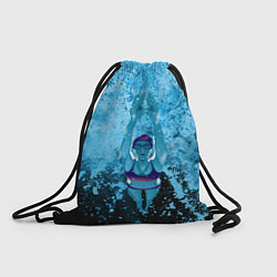 Рюкзак-мешок Спортивное плавание Голубая вода, цвет: 3D-принт