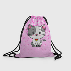 Рюкзак-мешок Котик с серым пятном, цвет: 3D-принт