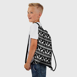 Рюкзак-мешок Черно-белые Жирафы, цвет: 3D-принт — фото 2