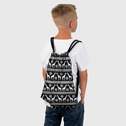 Рюкзак-мешок Черно-белые Жирафы, цвет: 3D-принт — фото 2