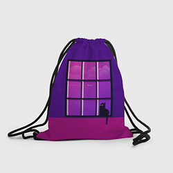 Рюкзак-мешок Кот сидит у окна, цвет: 3D-принт