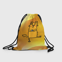 Рюкзак-мешок Строгий кот занимается йогой, цвет: 3D-принт