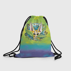 Рюкзак-мешок Лиса фенек среди цветов, цвет: 3D-принт