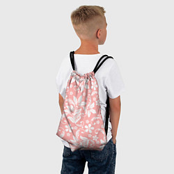 Рюкзак-мешок Белый цветочный узор, цвет: 3D-принт — фото 2
