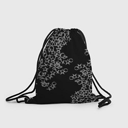 Рюкзак-мешок Абстракция ,серебряный геометрический узор, цвет: 3D-принт