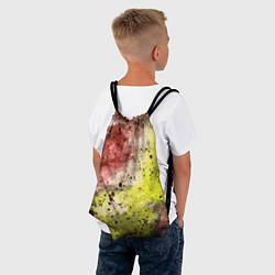 Рюкзак-мешок Абстракция Гранж Желтый и бордовый, цвет: 3D-принт — фото 2