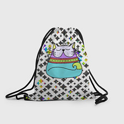 Рюкзак-мешок Разноцветный котик, цвет: 3D-принт