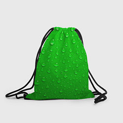 Рюкзак-мешок Зеленый фон с росой, цвет: 3D-принт