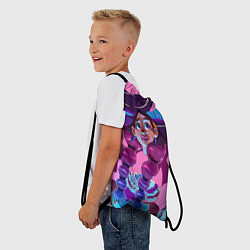 Рюкзак-мешок Розовый ангел с косами, цвет: 3D-принт — фото 2