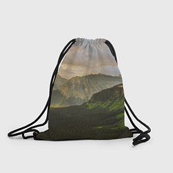 Рюкзак-мешок Горы, лес, небо, цвет: 3D-принт