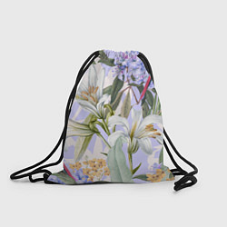Рюкзак-мешок Цветы Фиолетовые Дикие Джунгли, цвет: 3D-принт